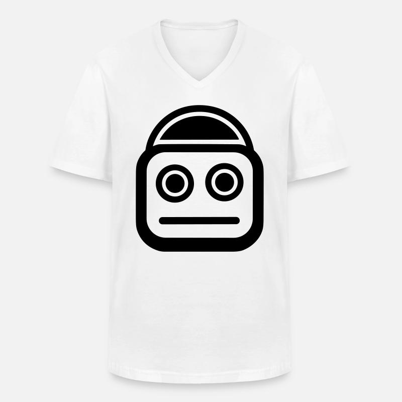 Kleiner Roboter - Männer-T-Shirt mit V-Ausschnitt - Weiß