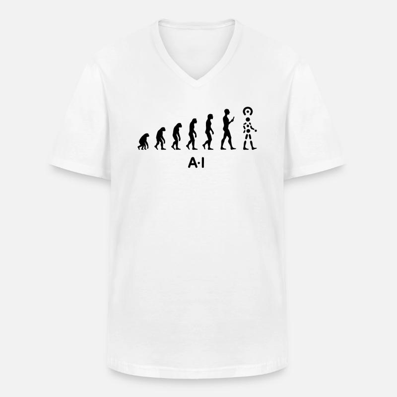 AI Evolution Journey - Männer-T-Shirt mit V-Ausschnitt - Weiß