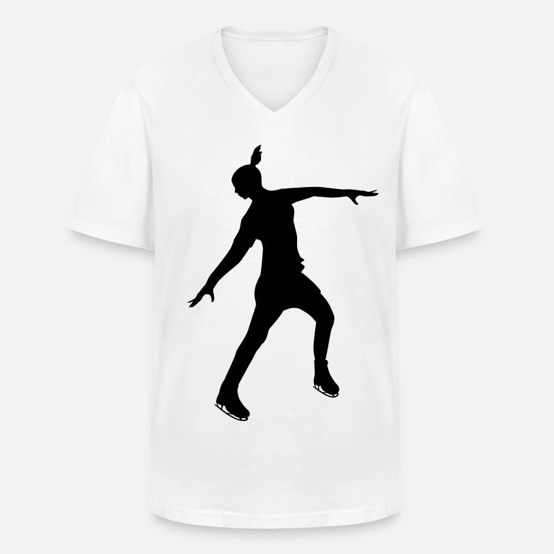 Eiskunstläuferin in stabiler Pose - Männer-T-Shirt mit V-Ausschnitt - Weiß