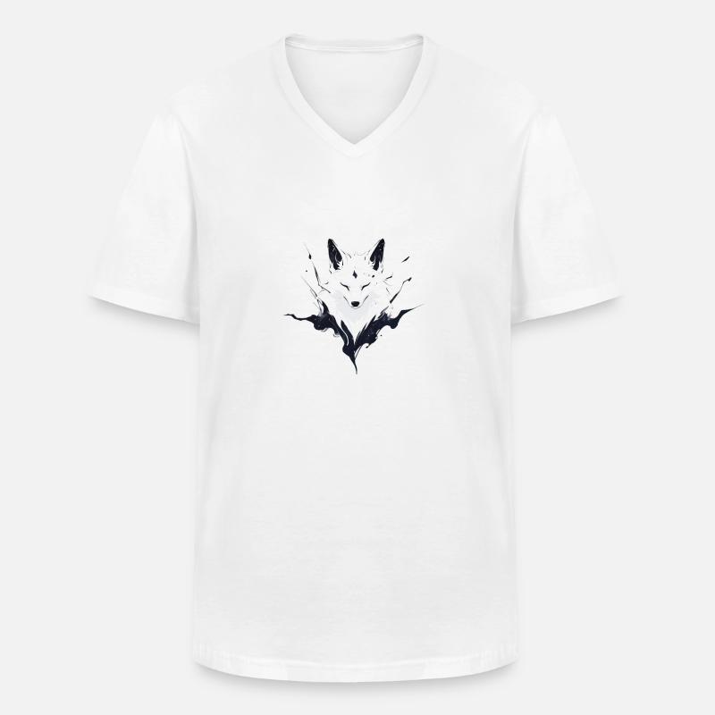 Sneræv - Klassisk herre T-shirt med V-udskæring - hvid