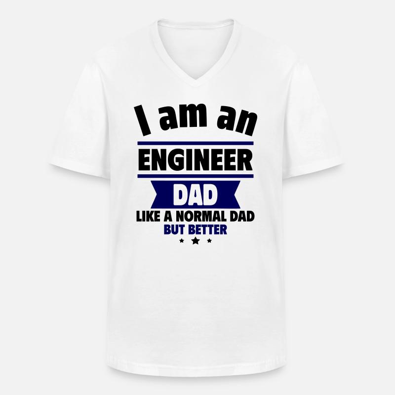 Dad Engineer, Father's Day Gift - Men's V-Neck T-Shirt - white