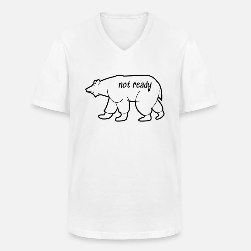Eisbär Zeichnung - Männer-T-Shirt mit V-Ausschnitt - Weiß