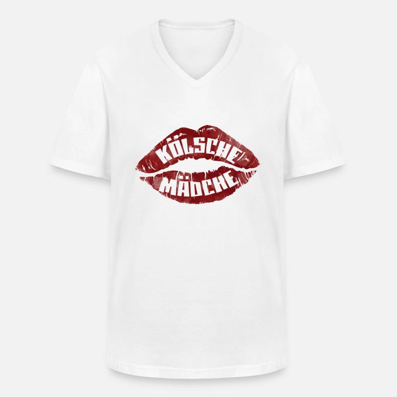 Kölsche Mädche Köln Kölnerin Mädchen - Männer-T-Shirt mit V-Ausschnitt - Weiß
