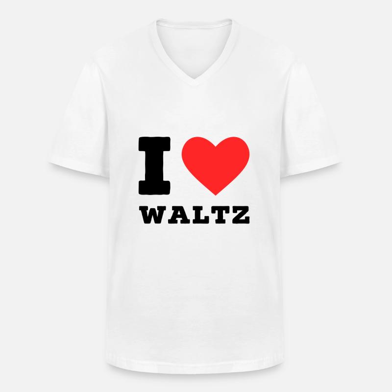 Ich liebe Walzer - Männer-T-Shirt mit V-Ausschnitt - Weiß