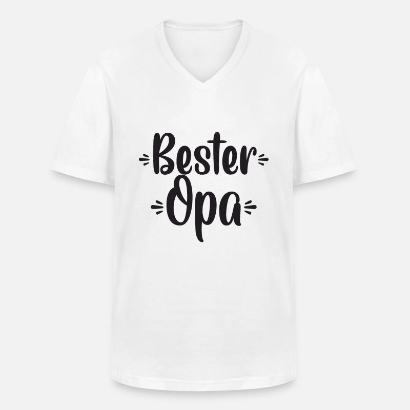 Bester Opa - Männer-T-Shirt mit V-Ausschnitt - Weiß