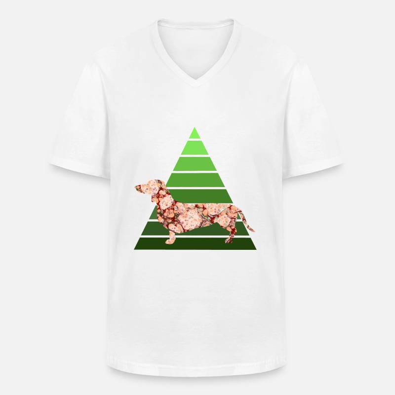 dackel e 214 - Männer-T-Shirt mit V-Ausschnitt - Weiß
