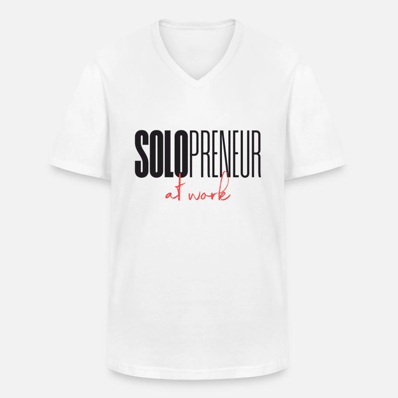 Solopreneur at work - Männer-T-Shirt mit V-Ausschnitt - Weiß