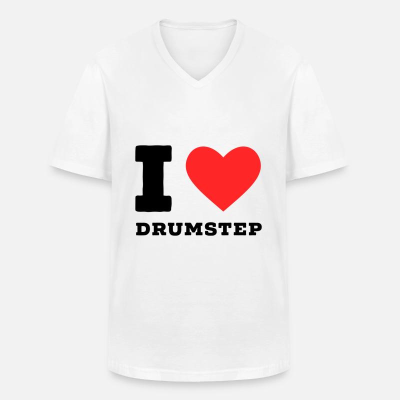 Ich liebe Drumstep - Männer-T-Shirt mit V-Ausschnitt - Weiß