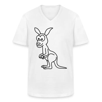 Fumetto Kangaroo - Maglietta da uomo classica con scollo a V - bianco - Fronte - AI Model Male 185 light (185cm)