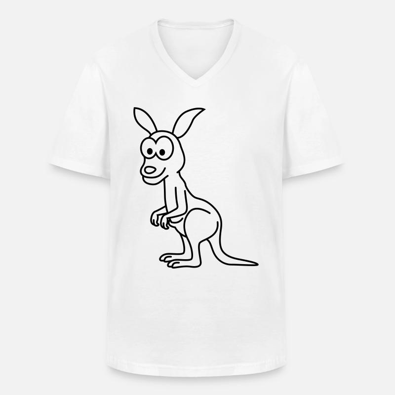 Kangaroo Comic - Männer-T-Shirt mit V-Ausschnitt - Weiß