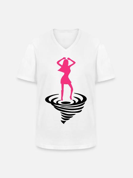 Dancing woman on tornado - Men's V-Neck T-Shirt - white