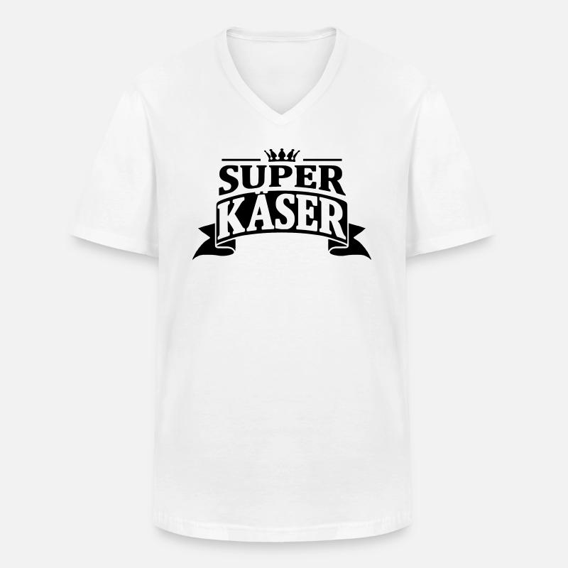 super käser - Männer-T-Shirt mit V-Ausschnitt - Weiß