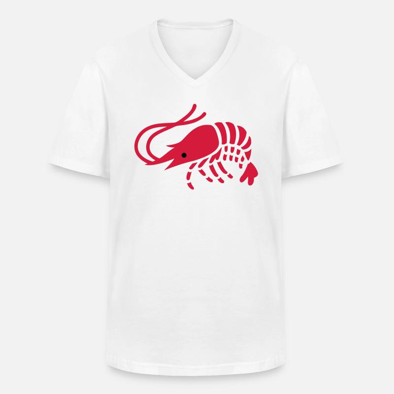 Garnele - Männer-T-Shirt mit V-Ausschnitt - Weiß