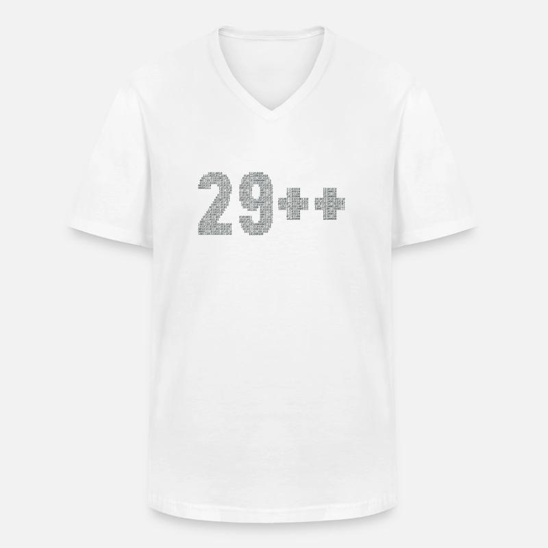 29++ Programmierer Softwareentwickler Coder 30. - Männer-T-Shirt mit V-Ausschnitt - Weiß