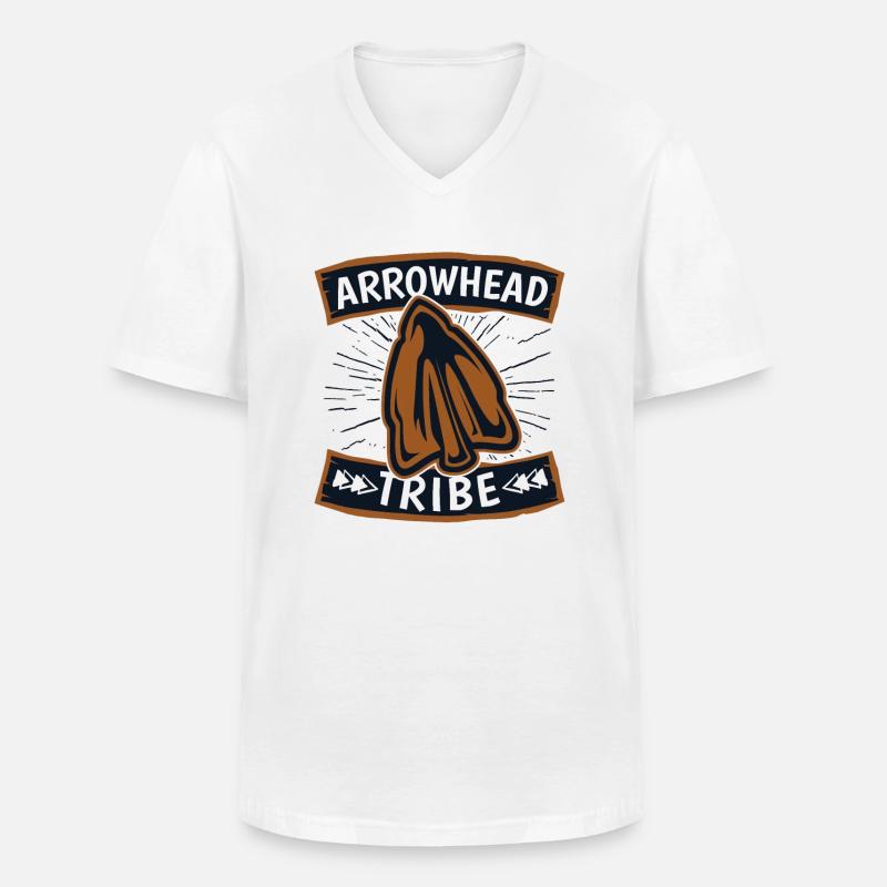 Arrowhead Tribe Jagdspitzen Arrowhead Hunter - Männer-T-Shirt mit V-Ausschnitt - Weiß