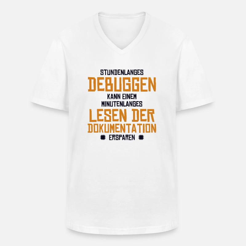 Stundenlanges Debuggen Softwareingenieur Coder - Männer-T-Shirt mit V-Ausschnitt - Weiß