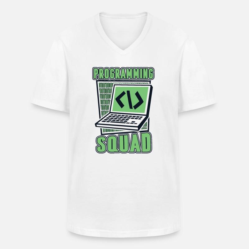 Programming Squad Softwareentwickler Developer - Männer-T-Shirt mit V-Ausschnitt - Weiß