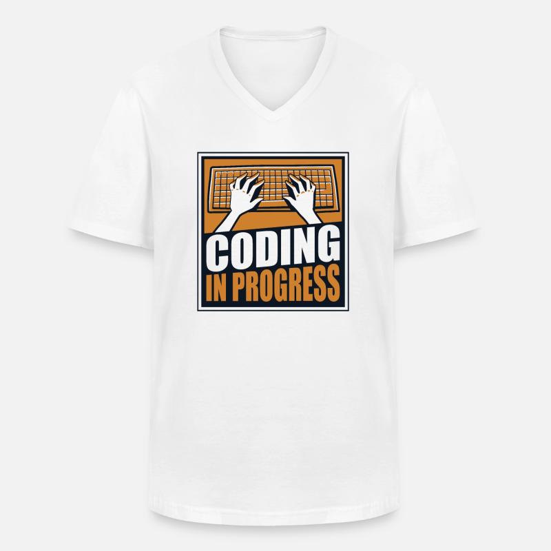 Coding In Progress Softwareingenieur Developer - Männer-T-Shirt mit V-Ausschnitt - Weiß