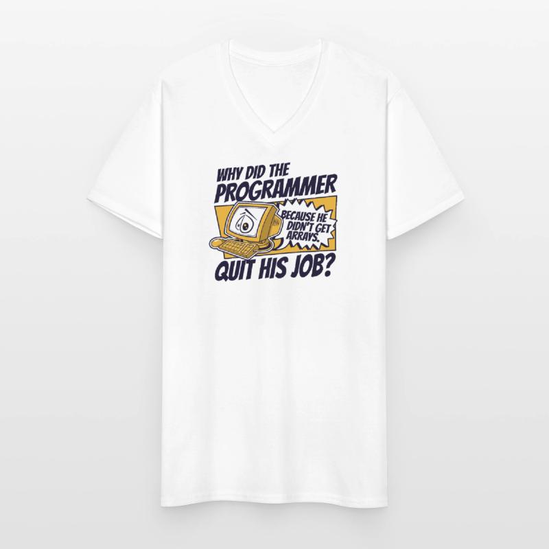 Pourquoi Programmer a-t-il quitté Job Developer Coder T-shirt col V Homme