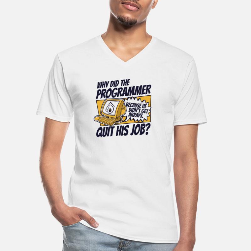 Pourquoi Programmer a-t-il quitté Job Developer Coder T-shirt col V Homme
