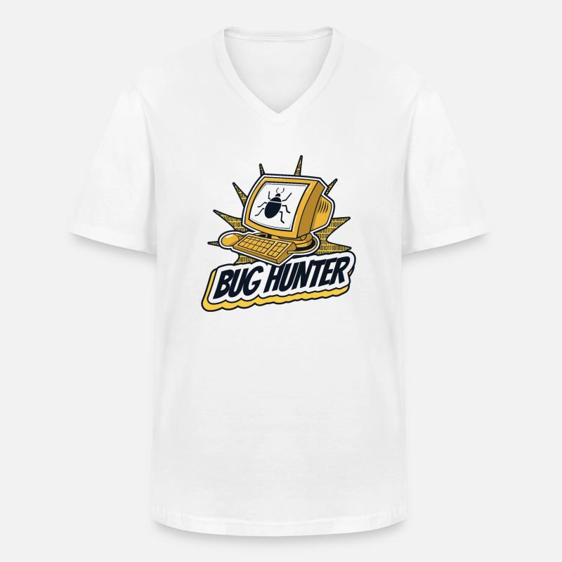 Bug Hunter Softwareingenieur Developer Coder - Männer-T-Shirt mit V-Ausschnitt - Weiß
