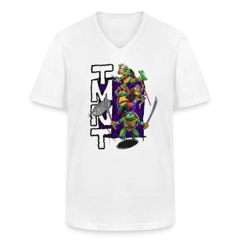 TMNT Mutant Mayhem Alle Turtles vereint - Männer-T-Shirt mit V-Ausschnitt - Weiß - Vorne - AI Model Male 185 light (185cm)