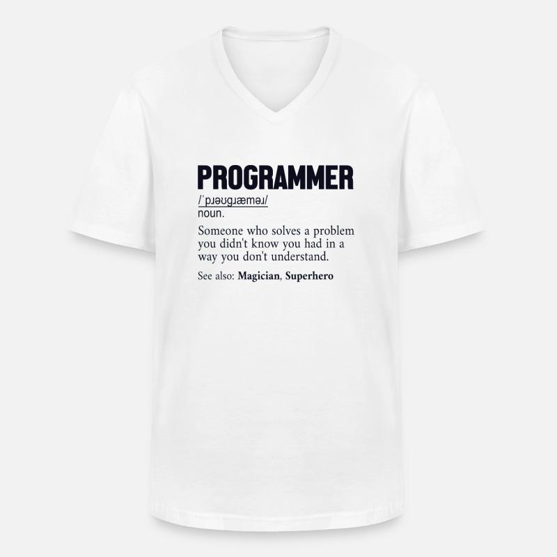 Programmer Definition Softwareentwickler Coder - Männer-T-Shirt mit V-Ausschnitt - Weiß
