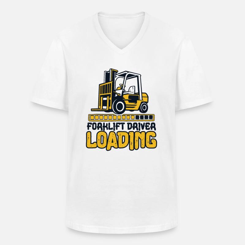 Forklift Driver Loading Gabelstaplerfahrer - Männer-T-Shirt mit V-Ausschnitt - Weiß