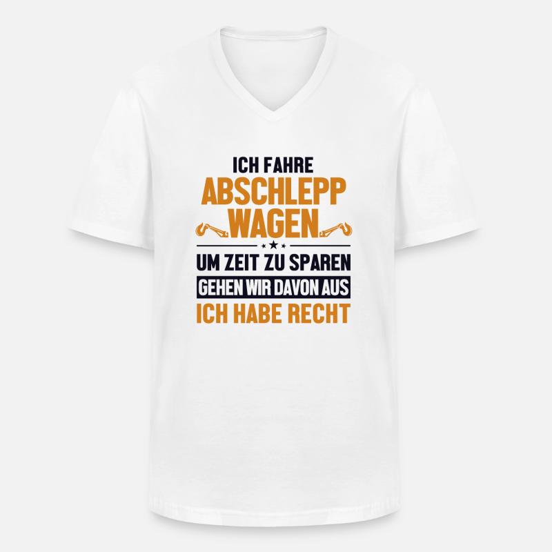 Abschleppwagen hat immer Recht Abschlepper - Männer-T-Shirt mit V-Ausschnitt - Weiß