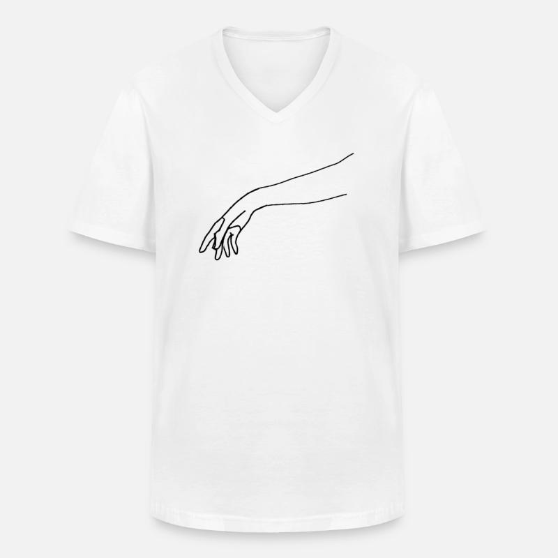 Reaching Out #1 (Schwarz) - Männer-T-Shirt mit V-Ausschnitt - Weiß