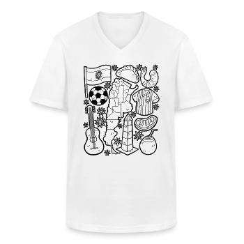 Argentinien - Männer-T-Shirt mit V-Ausschnitt - Weiß - Vorne - AI Model Male 185 light (185cm)