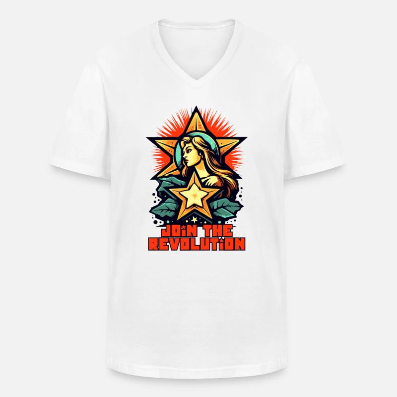 Werde Teil der Revolution - Männer-T-Shirt mit V-Ausschnitt - Weiß