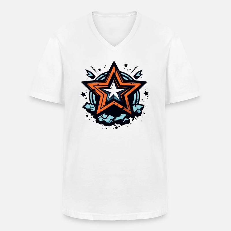 Der Sternen-Held des Volkes - Männer-T-Shirt mit V-Ausschnitt - Weiß