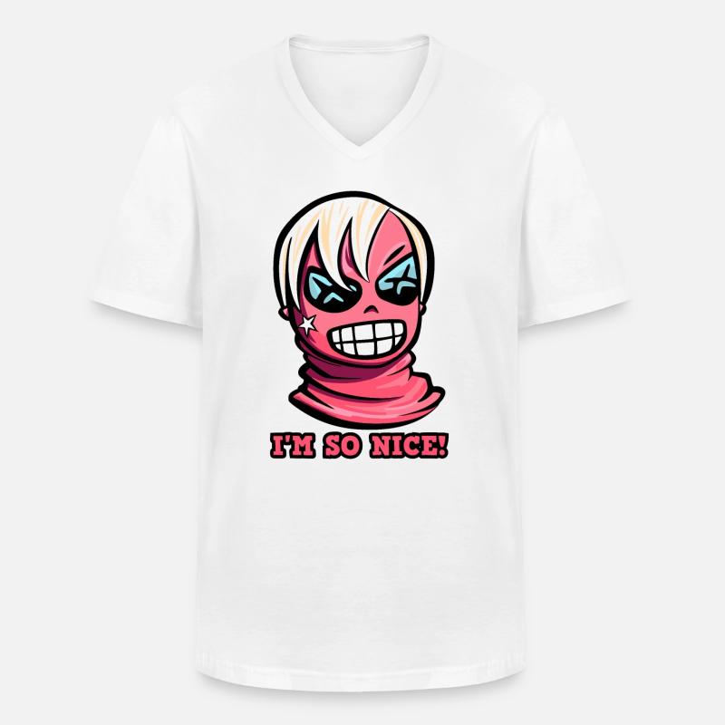 Ich bin so nett - Männer-T-Shirt mit V-Ausschnitt - Weiß