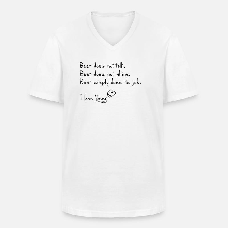 Ich liebe Bier - Männer-T-Shirt mit V-Ausschnitt - Weiß