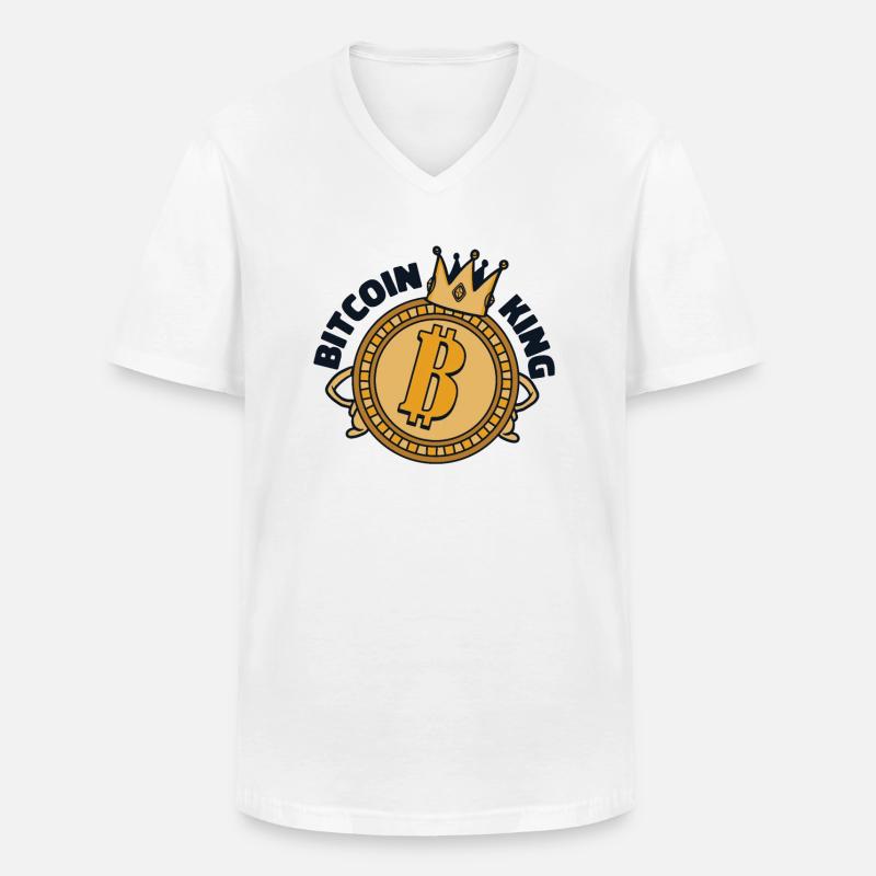 Bitcoin King Kryptowährung Blockchain Crypto - Männer-T-Shirt mit V-Ausschnitt - Weiß