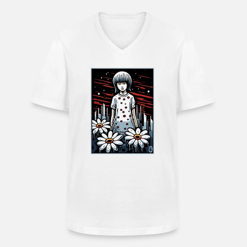 Schwere Melancholie oder Schlaflosigkeit - Männer-T-Shirt mit V-Ausschnitt - Weiß