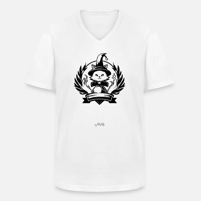 Die Gilde der Zauberer-Katzen - Männer-T-Shirt mit V-Ausschnitt - Weiß