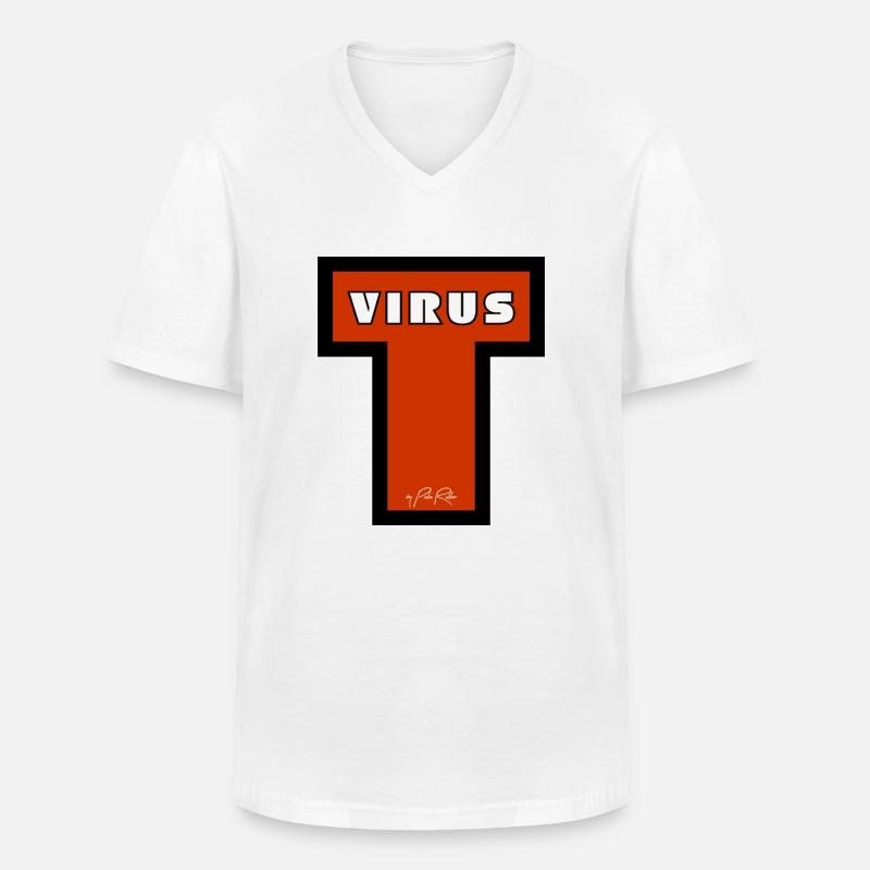 Virus T - Männer-T-Shirt mit V-Ausschnitt - Weiß