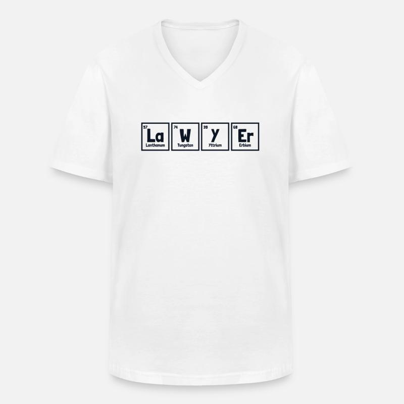 Anwalt Periodensystem der Elemente Rechtsberater - Männer-T-Shirt mit V-Ausschnitt - Weiß