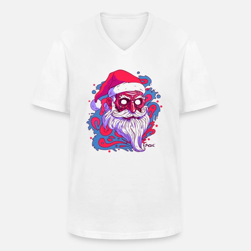 Der unheimliche Weihnachtsmann - Männer-T-Shirt mit V-Ausschnitt - Weiß