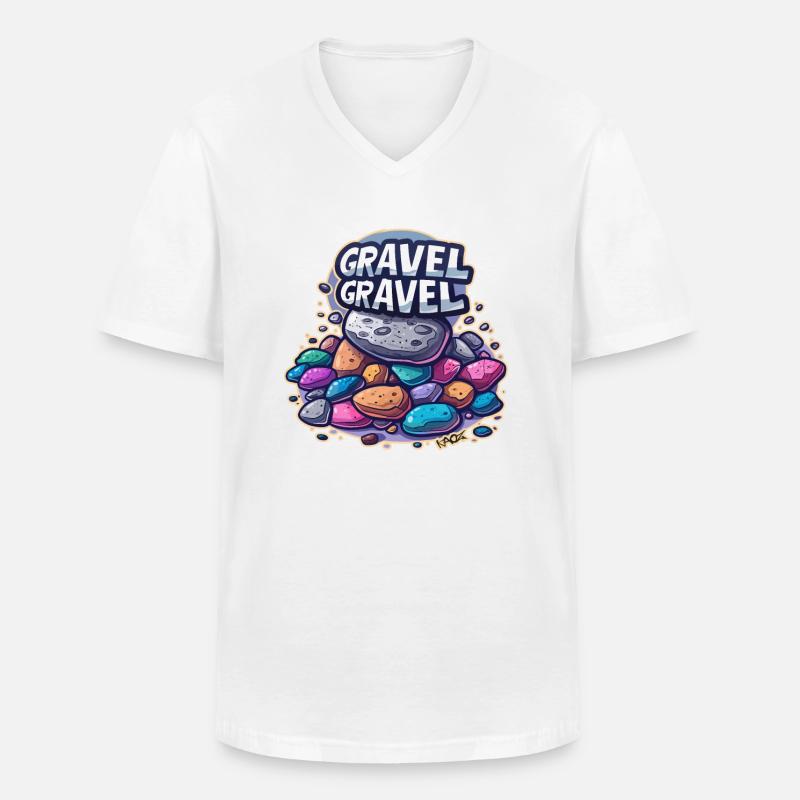 Gravel oder Schotter - Männer-T-Shirt mit V-Ausschnitt - Weiß