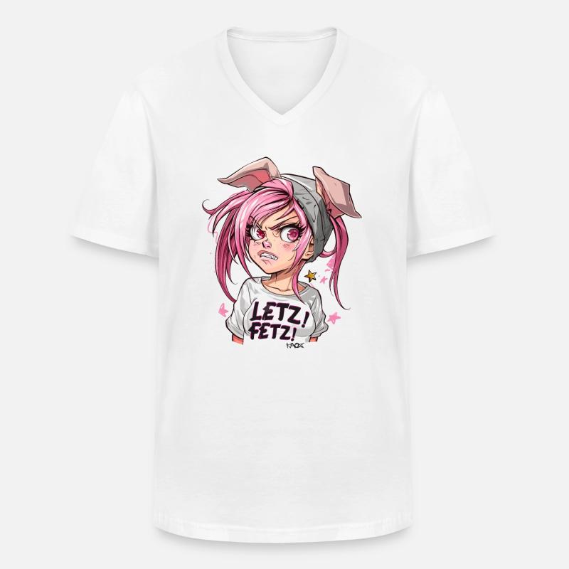 Selbstbewußt und stark, cooles Schweine-Mädchen - Männer-T-Shirt mit V-Ausschnitt - Weiß
