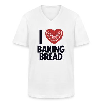 Ich liebe Brotbacken Brotbackautomat Brotteig Brot Brot - Männer-T-Shirt mit V-Ausschnitt - Weiß - Vorne - AI Model Male 185 light (185cm)