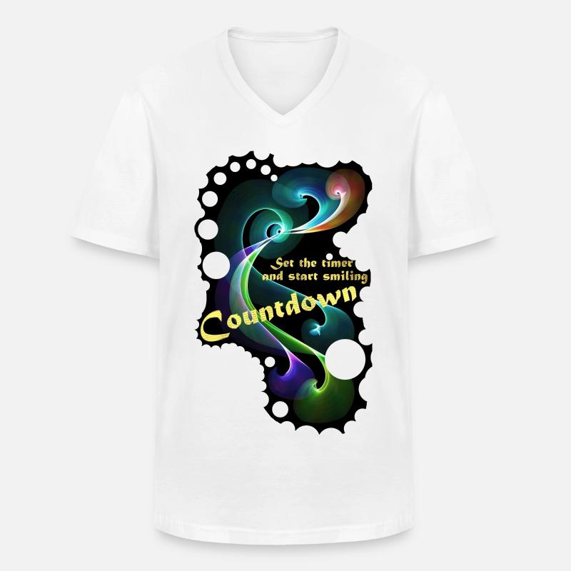 Countdown Smiling timer - Männer-T-Shirt mit V-Ausschnitt - Weiß