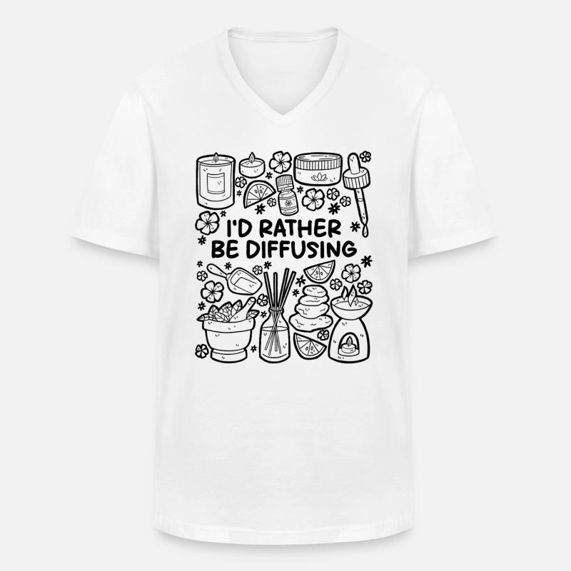 I’d Rather Be Diffusing – Aromatherapie - Männer-T-Shirt mit V-Ausschnitt - Weiß