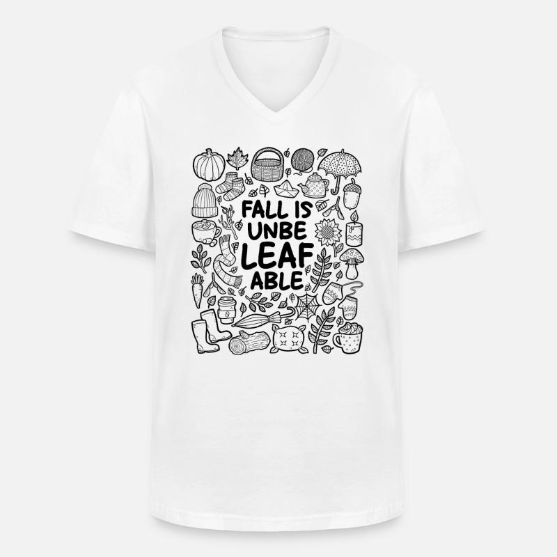 Herbst ist un-blatt-bar! - Männer-T-Shirt mit V-Ausschnitt - Weiß