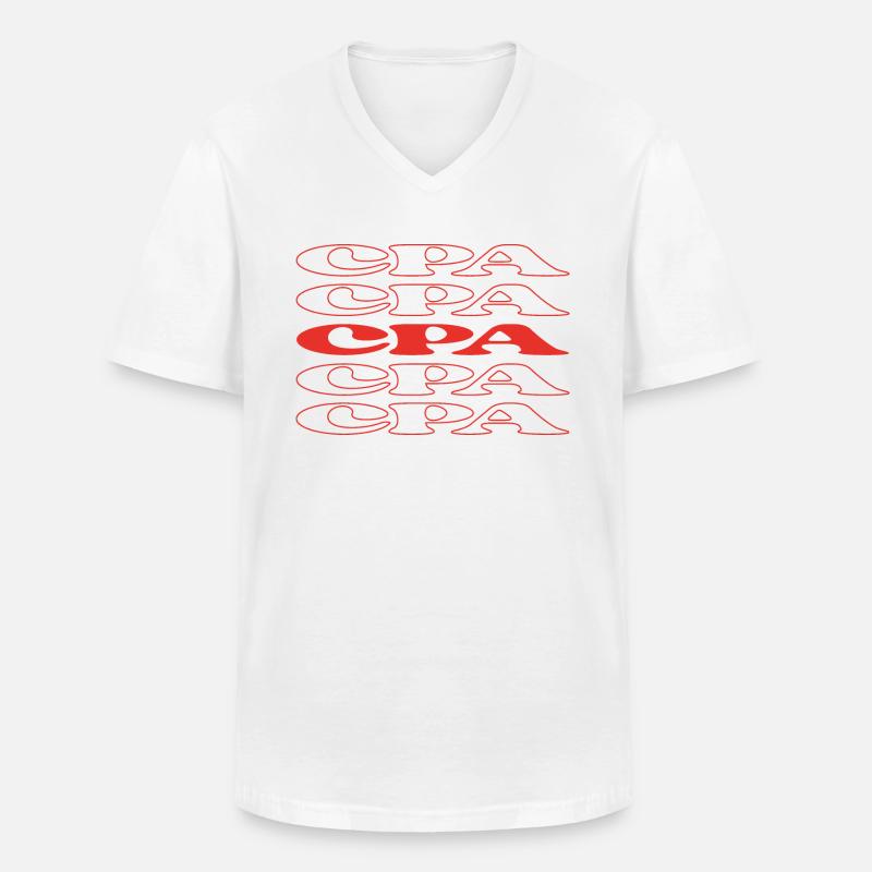 Comptable CPA Expert-comptable agréé - T-shirt col V Homme - blanc