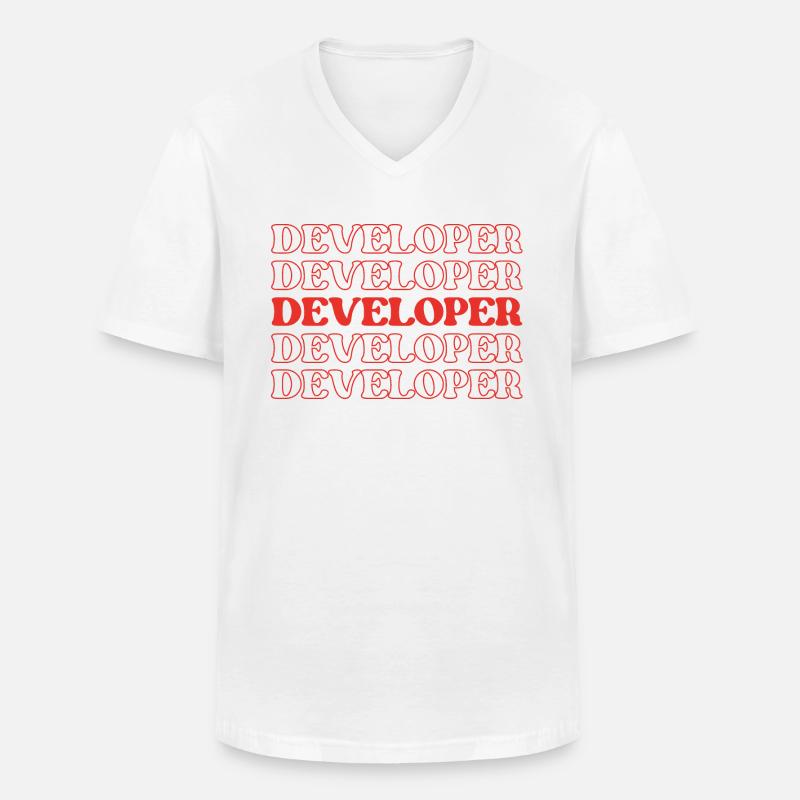 Entwickler, Programmierer, Programmierer, Programmierer, Software-Ingenieur - Männer-T-Shirt mit V-Ausschnitt - Weiß