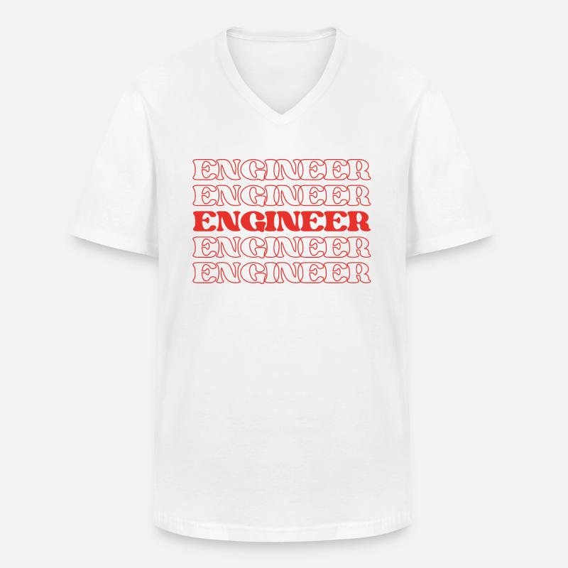 Engineer Designer Developer Technician Builder - Men's V-Neck T-Shirt - white
